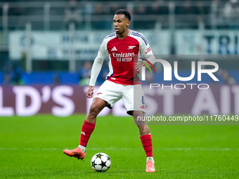 Gabriel of Arsenal during the UEFA Champions League 2024/25 League Phase MD4 match between FC Internazionale and Arsenal at Stadio San Siro...