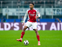 Gabriel of Arsenal during the UEFA Champions League 2024/25 League Phase MD4 match between FC Internazionale and Arsenal at Stadio San Siro...