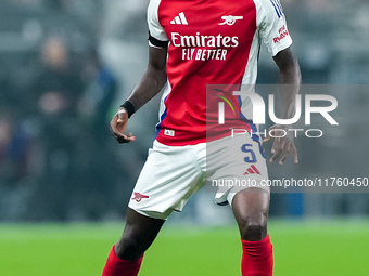 Thomas Partey of Arsenal during the UEFA Champions League 2024/25 League Phase MD4 match between FC Internazionale and Arsenal at Stadio San...