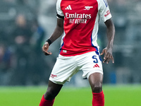 Thomas Partey of Arsenal during the UEFA Champions League 2024/25 League Phase MD4 match between FC Internazionale and Arsenal at Stadio San...