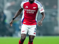 Thomas Partey of Arsenal during the UEFA Champions League 2024/25 League Phase MD4 match between FC Internazionale and Arsenal at Stadio San...