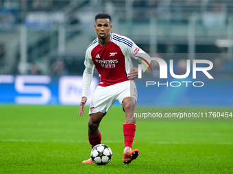 Gabriel of Arsenal during the UEFA Champions League 2024/25 League Phase MD4 match between FC Internazionale and Arsenal at Stadio San Siro...