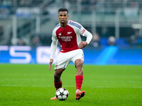 Gabriel of Arsenal during the UEFA Champions League 2024/25 League Phase MD4 match between FC Internazionale and Arsenal at Stadio San Siro...