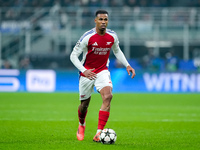 Gabriel of Arsenal during the UEFA Champions League 2024/25 League Phase MD4 match between FC Internazionale and Arsenal at Stadio San Siro...