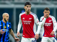 Kai Havertz of Arsenal looks on during the UEFA Champions League 2024/25 League Phase MD4 match between FC Internazionale and Arsenal at Sta...