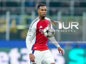 Gabriel of Arsenal during the UEFA Champions League 2024/25 League Phase MD4 match between FC Internazionale and Arsenal at Stadio San Siro...