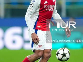 Gabriel of Arsenal during the UEFA Champions League 2024/25 League Phase MD4 match between FC Internazionale and Arsenal at Stadio San Siro...