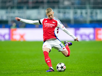 Oleksandr Zinchenko of Arsenal during the UEFA Champions League 2024/25 League Phase MD4 match between FC Internazionale and Arsenal at Stad...