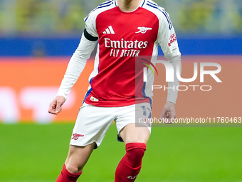 Oleksandr Zinchenko of Arsenal during the UEFA Champions League 2024/25 League Phase MD4 match between FC Internazionale and Arsenal at Stad...