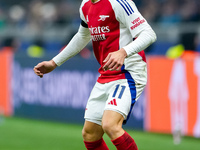 Gabriel Martinelli of Arsenal during the UEFA Champions League 2024/25 League Phase MD4 match between FC Internazionale and Arsenal at Stadi...