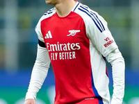 Oleksandr Zinchenko of Arsenal during the UEFA Champions League 2024/25 League Phase MD4 match between FC Internazionale and Arsenal at Stad...