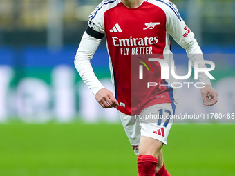 Oleksandr Zinchenko of Arsenal during the UEFA Champions League 2024/25 League Phase MD4 match between FC Internazionale and Arsenal at Stad...