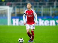 Oleksandr Zinchenko of Arsenal during the UEFA Champions League 2024/25 League Phase MD4 match between FC Internazionale and Arsenal at Stad...