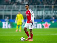 Gabriel of Arsenal during the UEFA Champions League 2024/25 League Phase MD4 match between FC Internazionale and Arsenal at Stadio San Siro...