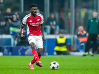 Thomas Partey of Arsenal during the UEFA Champions League 2024/25 League Phase MD4 match between FC Internazionale and Arsenal at Stadio San...