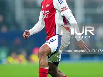 Gabriel of Arsenal during the UEFA Champions League 2024/25 League Phase MD4 match between FC Internazionale and Arsenal at Stadio San Siro...