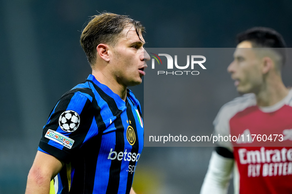 Nicolo' Barella of FC Internazionale looks on during the UEFA Champions League 2024/25 League Phase MD4 match between FC Internazionale and...