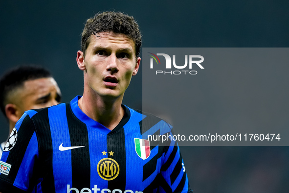 Benjamin Pavard of FC Internazionale looks on during the UEFA Champions League 2024/25 League Phase MD4 match between FC Internazionale and...