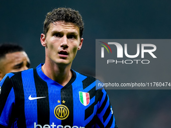 Benjamin Pavard of FC Internazionale looks on during the UEFA Champions League 2024/25 League Phase MD4 match between FC Internazionale and...