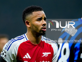 Gabriel Jesus of Arsenal looks on during the UEFA Champions League 2024/25 League Phase MD4 match between FC Internazionale and Arsenal at S...