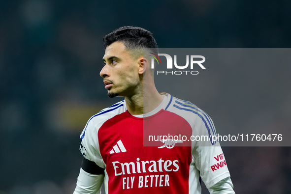 Gabriel Martinelli of Arsenal looks on during the UEFA Champions League 2024/25 League Phase MD4 match between FC Internazionale and Arsenal...