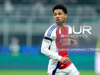 Ethan Nwaneri of Arsenal during the UEFA Champions League 2024/25 League Phase MD4 match between FC Internazionale and Arsenal at Stadio San...