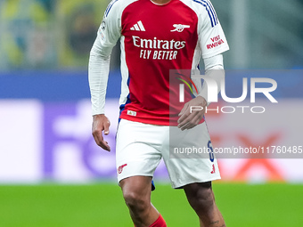 Gabriel of Arsenal during the UEFA Champions League 2024/25 League Phase MD4 match between FC Internazionale and Arsenal at Stadio San Siro...