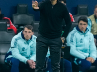 Mikel Arteta Head Coach of Arsenal gestures during the UEFA Champions League 2024/25 League Phase MD4 match between FC Internazionale and Ar...