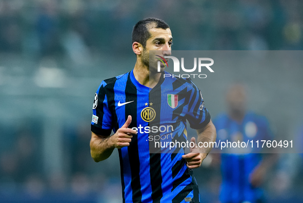 Henrikh Mkhitaryan of FC Internazionale looks on during the UEFA Champions League 2024/25 League Phase MD4 match between FC Internazionale a...