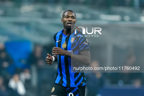 Marcus Thuram of FC Internazionale looks on during the UEFA Champions League 2024/25 League Phase MD4 match between FC Internazionale and Ar...