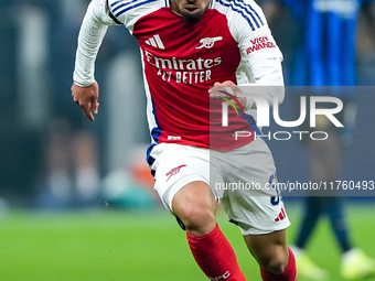 Ethan Nwaneri of Arsenal during the UEFA Champions League 2024/25 League Phase MD4 match between FC Internazionale and Arsenal at Stadio San...