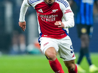 Ethan Nwaneri of Arsenal during the UEFA Champions League 2024/25 League Phase MD4 match between FC Internazionale and Arsenal at Stadio San...