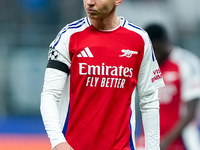 Oleksandr Zinchenko of Arsenal looks on during the UEFA Champions League 2024/25 League Phase MD4 match between FC Internazionale and Arsena...