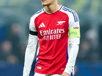 Martin Odegaard of Arsenal looks on during the UEFA Champions League 2024/25 League Phase MD4 match between FC Internazionale and Arsenal at...