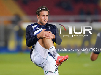 Lorenzo Colombo of Empoli FC participates in the Serie A match between US Lecce and Empoli in Lecce, Italy, on November 8, 2024. (