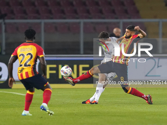 Hamza Rafia of US Lecce is in action during the Serie A match between US Lecce and Empoli in Lecce, Italy, on November 8, 2024. (