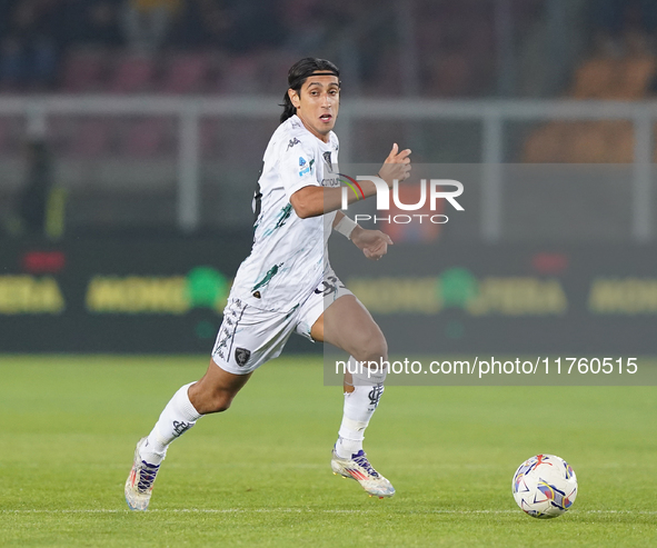 Youssef Maleh of Empoli FC is in action during the Serie A match between US Lecce and Empoli in Lecce, Italy, on November 8, 2024. 