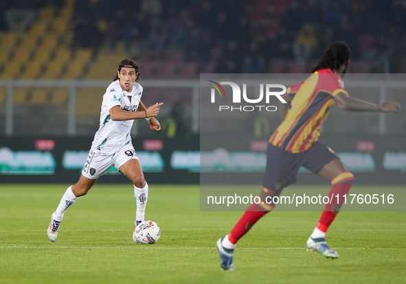 Youssef Maleh of Empoli FC is in action during the Serie A match between US Lecce and Empoli in Lecce, Italy, on November 8, 2024. 