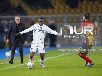 Emmanuel Gyasi of Empoli FC is in action during the Serie A match between US Lecce and Empoli in Lecce, Italy, on November 8, 2024. (