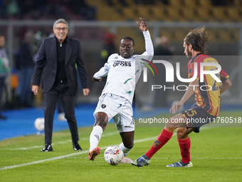 Emmanuel Gyasi of Empoli FC is in action during the Serie A match between US Lecce and Empoli in Lecce, Italy, on November 8, 2024. (