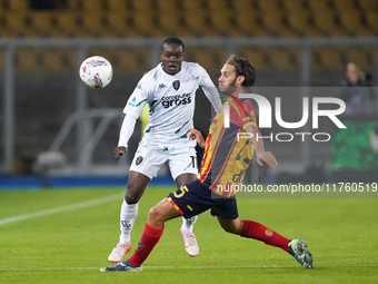 Emmanuel Gyasi of Empoli FC is in action during the Serie A match between US Lecce and Empoli in Lecce, Italy, on November 8, 2024. (