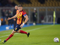 Federico Baschirotto of US Lecce is in action during the Serie A match between US Lecce and Empoli in Lecce, Italy, on November 8, 2024. (