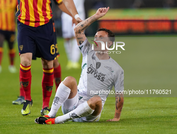 Liam Henderson of Empoli FC gestures during the Serie A match between US Lecce and Empoli in Lecce, Italy, on November 8, 2024. 