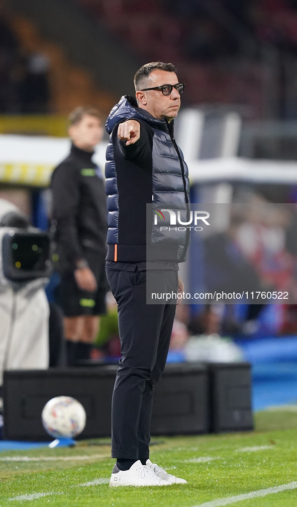 Roberto D'Aversa, head coach of Empoli FC, watches the Serie A match between US Lecce and Empoli in Lecce, Italy, on November 8, 2024. 