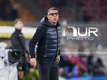 Roberto D'Aversa, head coach of Empoli FC, watches the Serie A match between US Lecce and Empoli in Lecce, Italy, on November 8, 2024. (