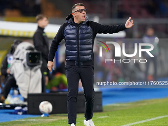 Roberto D'Aversa, head coach of Empoli FC, watches the Serie A match between US Lecce and Empoli in Lecce, Italy, on November 8, 2024. (