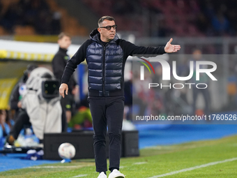 Roberto D'Aversa, head coach of Empoli FC, watches the Serie A match between US Lecce and Empoli in Lecce, Italy, on November 8, 2024. (