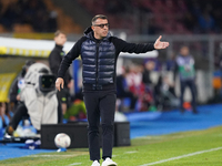 Roberto D'Aversa, head coach of Empoli FC, watches the Serie A match between US Lecce and Empoli in Lecce, Italy, on November 8, 2024. (