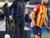 Roberto D'Aversa, head coach of Empoli FC, watches the Serie A match between US Lecce and Empoli in Lecce, Italy, on November 8, 2024. (