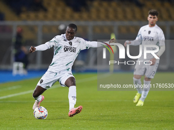 Emmanuel Gyasi of Empoli FC is in action during the Serie A match between US Lecce and Empoli in Lecce, Italy, on November 8, 2024. (